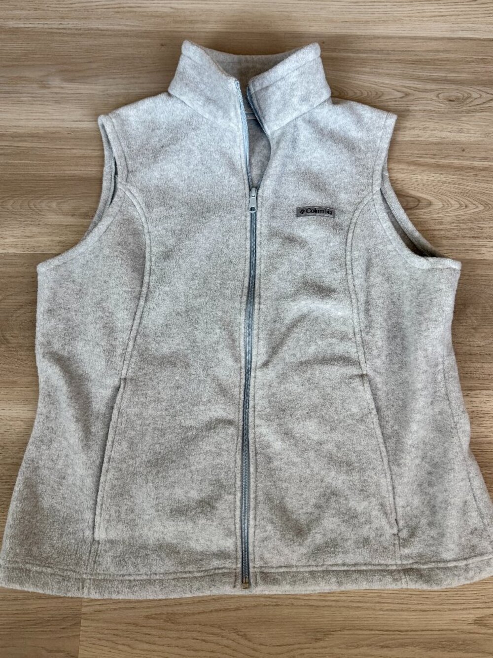 Columbia Benton Springs Full Zip Fleece Vest Light Gray Women's Size